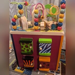 Zany Zoo wooden activity cube